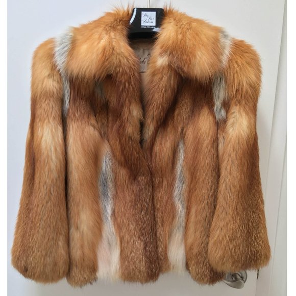 MINT cond valued @ $8K GENUINE full skin RED FOX FUR bolero jacket small 2 or 4 - Picture 1 of 7
